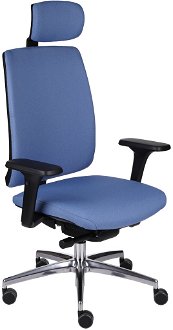 Kancelárska stolička s podrúčkami Velito BT HD - modrá / čierna / chróm 2