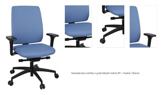 Kancelárska stolička s podrúčkami Velito BT - modrá / čierna 1