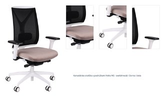 Kancelárska stolička s podrúčkami Velito WS - svetlohnedá / čierna / biela 1