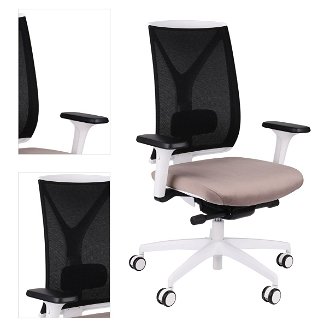 Kancelárska stolička s podrúčkami Velito WS - svetlohnedá / čierna / biela 4