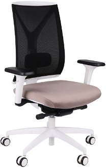 Kancelárska stolička s podrúčkami Velito WS - svetlohnedá / čierna / biela 2