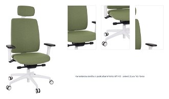 Kancelárska stolička s podrúčkami Velito WT HD - zelená (Cura 16) / biela 1