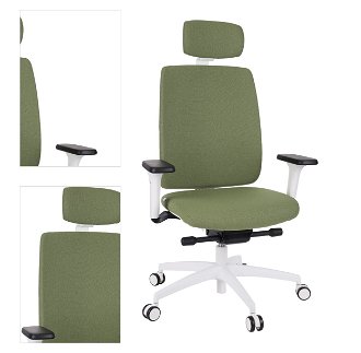 Kancelárska stolička s podrúčkami Velito WT HD - zelená (Cura 16) / biela 4