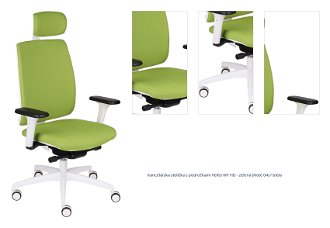 Kancelárska stolička s podrúčkami Velito WT HD - zelená (Note 04) / biela 1