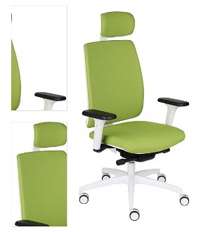 Kancelárska stolička s podrúčkami Velito WT HD - zelená (Note 04) / biela 4