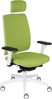 Kancelárska stolička s podrúčkami Velito WT HD - zelená (Note 04) / biela 2