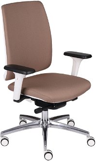 Kancelárska stolička s podrúčkami Velito WT - hnedá / biela / chróm