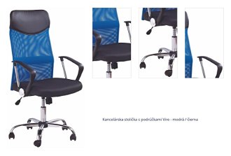Kancelárska stolička s podrúčkami Vire - modrá / čierna 1
