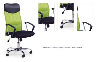 Kancelárska stolička s podrúčkami Vire - zelená / čierna 1