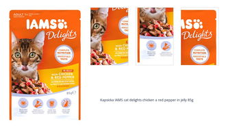 Kapsicka IAMS cat delights chicken a red pepper in jelly 85g 1