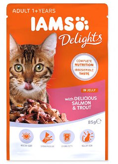 Kapsicka IAMS cat delights salmon a trout in jelly 85g