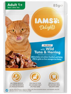 Kapsička IAMS cat delights tuna a herring in jelly 85g