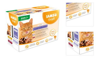 Kapsičky IAMS výber zo suchozemského mäsa v omáčke multipack 1020g (12x85gr) 3