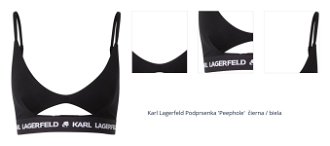 Karl Lagerfeld Podprsenka 'Peephole'  čierna / biela 1