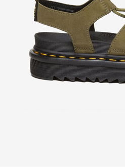 Khaki dámske kožené šnurovacie sandále Dr. Martens Nartilla 8