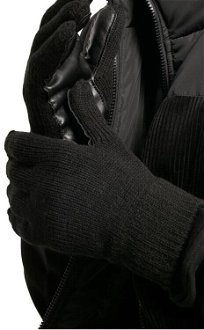 Knitted gloves made of black synthetic leather 8