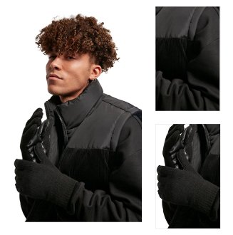 Knitted gloves made of black synthetic leather 3
