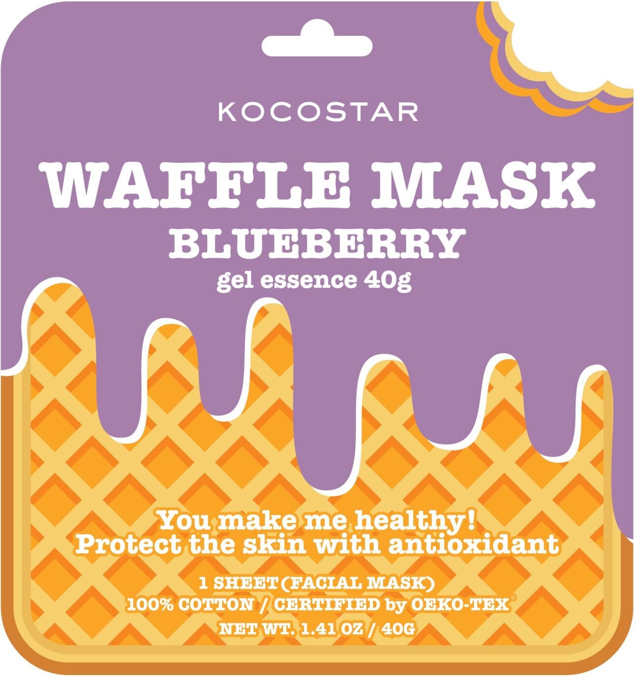 Kocostar Waffle Mask Blueberry 40 g / 1 sheet