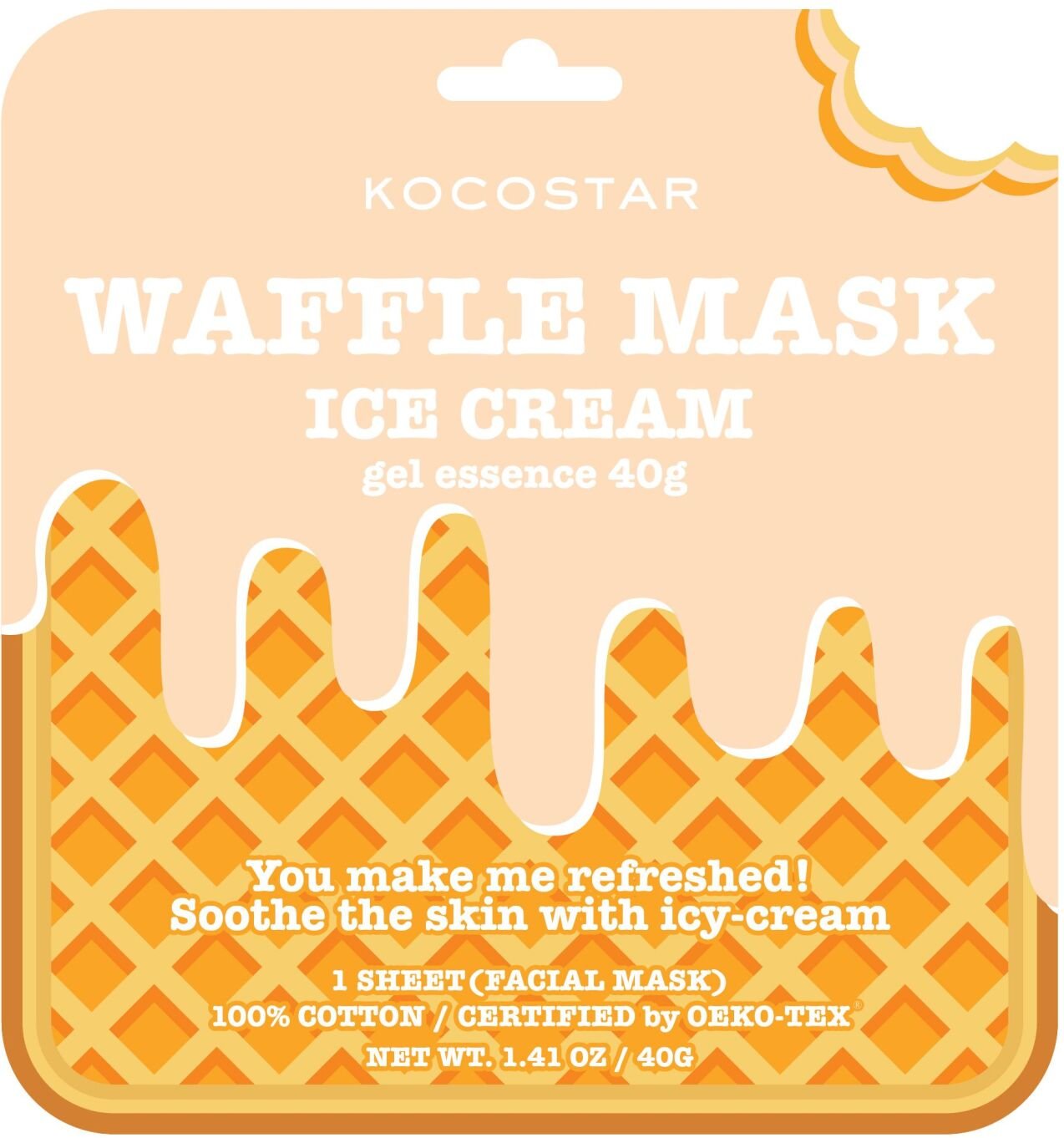 Kocostar Waffle Mask Ice Cream 40 g / 1 sheet