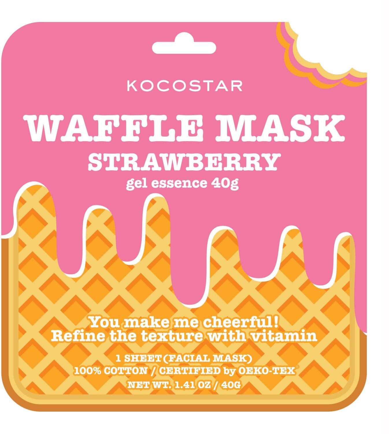 Kocostar Waffle Mask Strawberry 40 g / 1 sheet