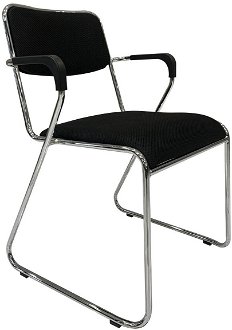 Konferenčná stolička Derya New - čierna / chróm 2
