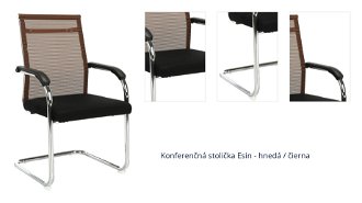Konferenčná stolička Esin - hnedá / čierna 1