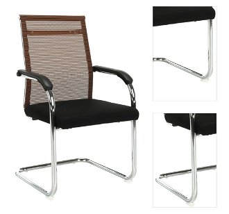Konferenčná stolička Esin - hnedá / čierna 3