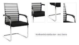 Konferenčná stolička Esin - sivá / čierna 1