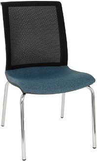 Konferenčná stolička Libon 4L BS - modrá / čierna / chróm