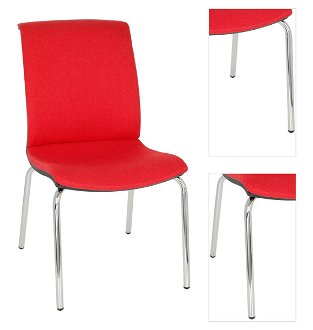 Konferenčná stolička Libon 4L BT - červená / čierna / chróm 3
