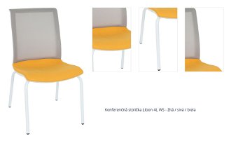 Konferenčná stolička Libon 4L WS - žltá / sivá / biela 1