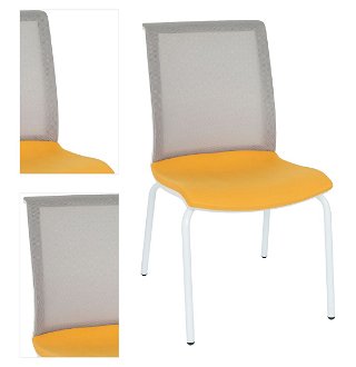 Konferenčná stolička Libon 4L WS - žltá / sivá / biela 4