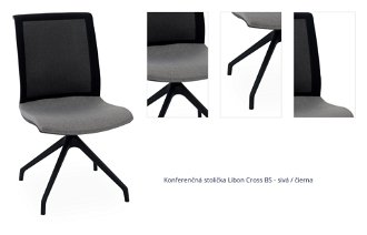 Konferenčná stolička Libon Cross BS - sivá / čierna 1
