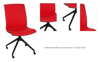 Konferenčná stolička Libon Cross Roll BT - červená / čierna 1