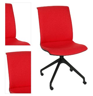 Konferenčná stolička Libon Cross Roll BT - červená / čierna 4
