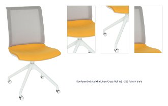 Konferenčná stolička Libon Cross Roll WS - žltá / sivá / biela 1