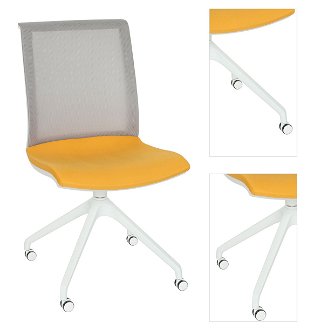 Konferenčná stolička Libon Cross Roll WS - žltá / sivá / biela 3