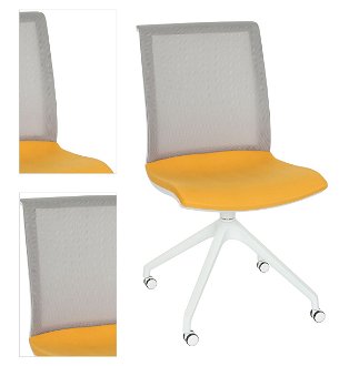Konferenčná stolička Libon Cross Roll WS - žltá / sivá / biela 4