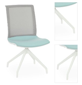 Konferenčná stolička Libon Cross WS - mentolová / sivá / biela 3