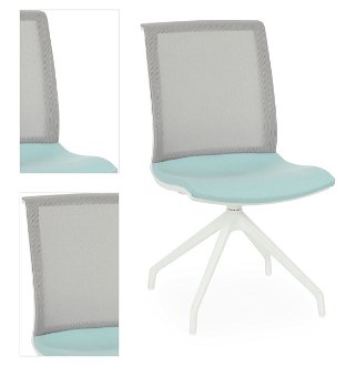 Konferenčná stolička Libon Cross WS - mentolová / sivá / biela 4