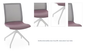 Konferenčná stolička Libon Cross WS - staroružová / sivá / biela 1