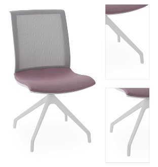 Konferenčná stolička Libon Cross WS - staroružová / sivá / biela 3