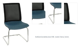 Konferenčná stolička Libon V BS - modrá / čierna / chróm 1