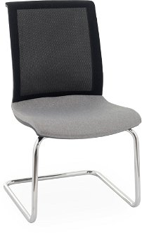 Konferenčná stolička Libon V BS - sivá / čierna / chróm
