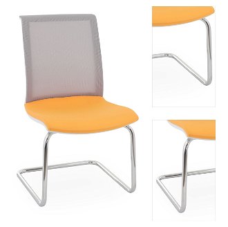 Konferenčná stolička Libon V WS - žltá / sivá / biela / chróm 3