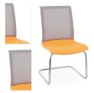 Konferenčná stolička Libon V WS - žltá / sivá / biela / chróm 4