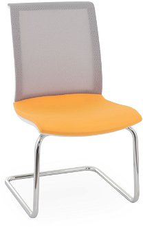 Konferenčná stolička Libon V WS - žltá / sivá / biela / chróm 2