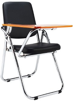 Konferenčná stolička s doskou na písanie Soner - čierna / prírodná