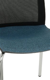 Konferenčná stolička s podrúčkami Libon 4L BS R1 - modrá / čierna / chróm 5