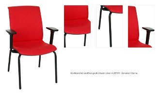 Konferenčná stolička s podrúčkami Libon 4L BT R1 - červená / čierna 1